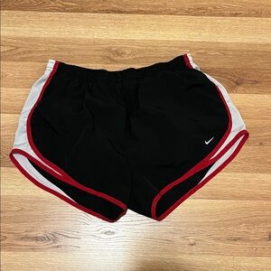 Nike Women's Black and Red Trim Athletic Shorts